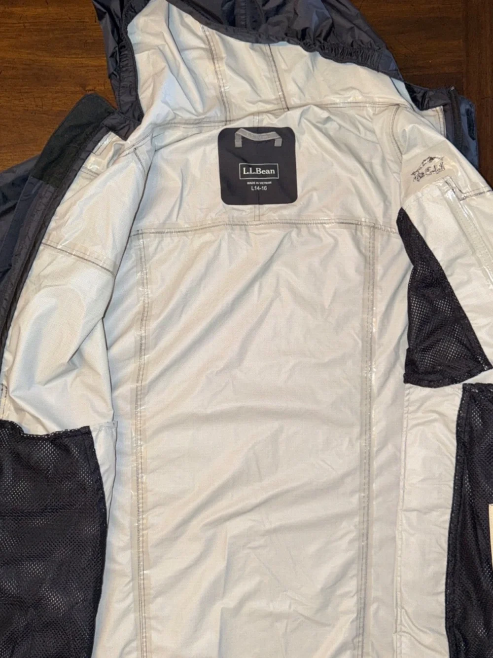 L.L. Bean Kids' Trail TEK Black Windbreaker Rain Jacket Size Large 14-16